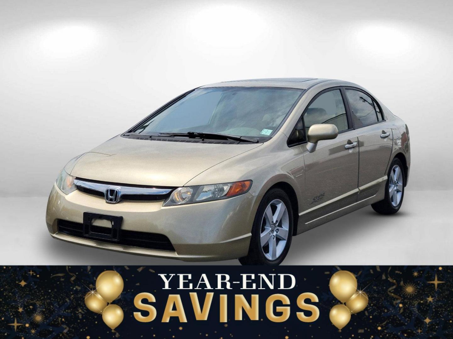 2007 Gold Honda Civic Sdn EX (1HGFA16877L) with an Gas I4 1.8L/110 engine, 5-Speed Automatic transmission, located at 1430 Gateway Drive, Opelika, AL, 36801, (334) 239-0944, 32.637871, -85.409790 - 2007 Honda Civic Sdn EX - Photo#0