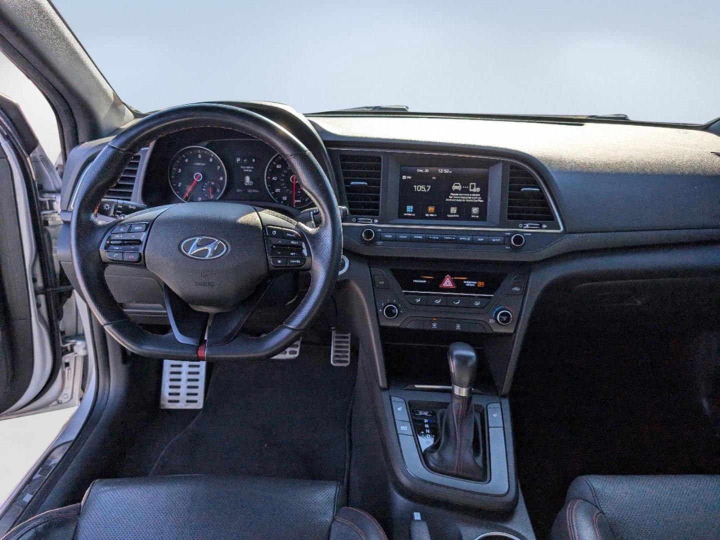 2018 /Black Hyundai Elantra Sport (KMHD04LB6JU) with an Intercooled Turbo Regular Unleaded I-4 1.6 L/97 engine, 7-Speed Auto-Shift Manual w/OD transmission, located at 3959 U.S. 80 W, Phenix City, AL, 36870, (334) 297-4885, 32.469296, -85.135185 - 2018 Hyundai Elantra Sport - Photo#11